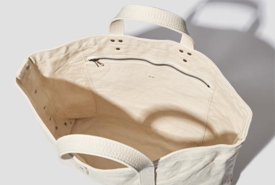 25SS TAIGA TAKAHASHI / T.T 토트백 LOT.023 석탄백 - 아이보리 TTSS25023 오프화이트 - TAIGA TAKAHASHI