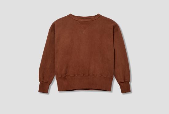 25SS 타이가 타카하시 긴팔 티셔츠 LOT.603 스웨트 셔츠 - 테키 트리 염색 브라운 TTSS25603 브라운