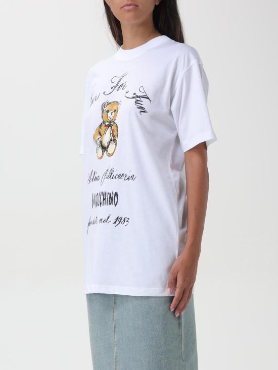 24FW 모스키노 반팔 티셔츠 07105441 1001 White - MOSCHINO