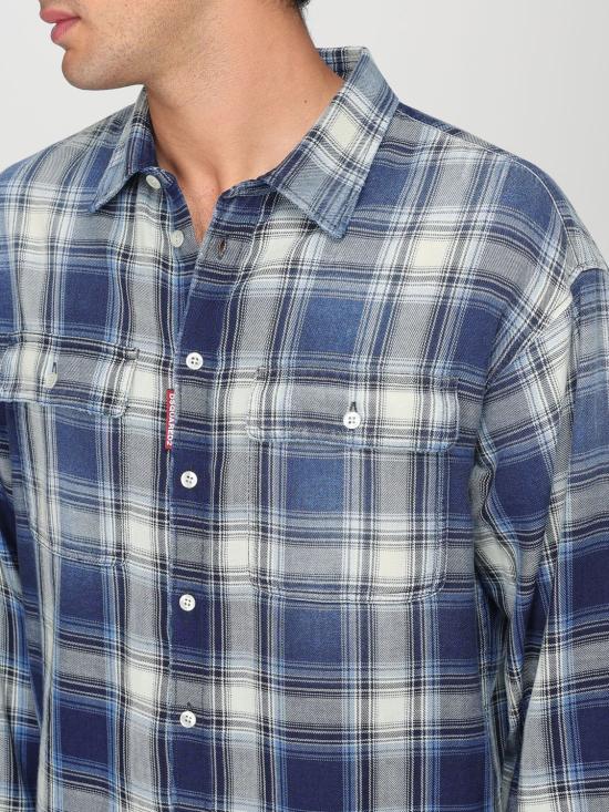 25FW 디스퀘어드2 긴팔 셔츠 S74DM0899D35206 001F Blue - DSQUARED2