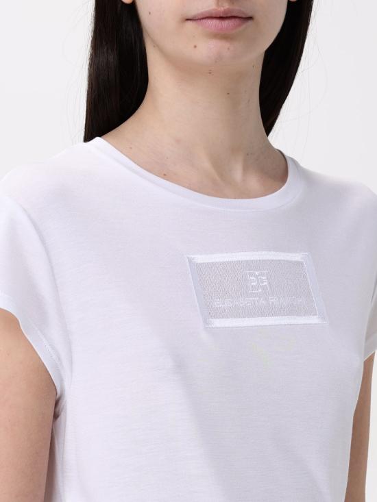25FW 엘리자베타프랜치 반팔 티셔츠 MA004 270 White - ELISABETTA FRANCHI