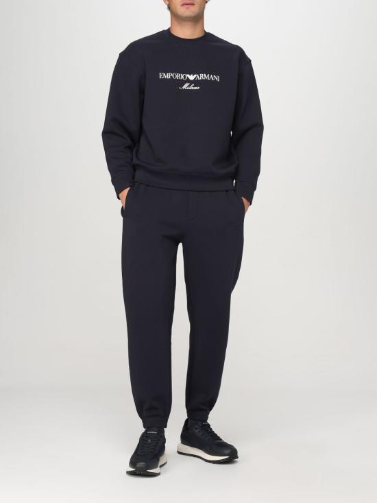 25FW 엠포리오 아르마니 긴팔 티셔츠 EM001052AF10013 MB222 Blue - EMPORIO ARMANI