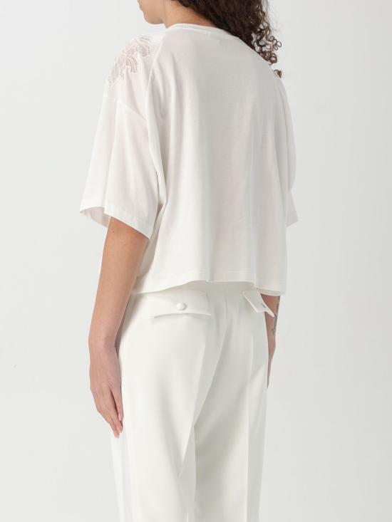 25FW 엘리자베타프랜치 반팔 티셔츠 MA018 270 White - ELISABETTA FRANCHI