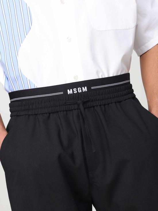 25FW 엠에스지엠 스트레이트 팬츠 3840MP14257127 99 Black - MSGM