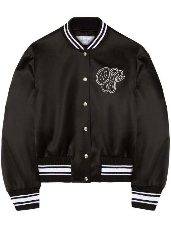 25SS 오프화이트 봄버 자켓 OWEK00FS25FAB001 1001 BLACK WHITE Black