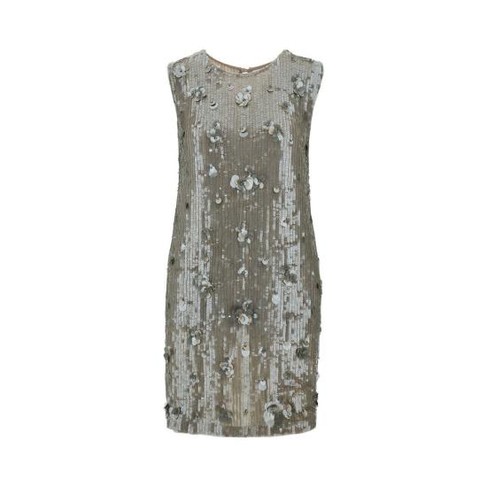  파로쉬 숏 원피스 P. A.R. O.S. H. '글로우' 스팽글 미니 드레스 여성 그레이