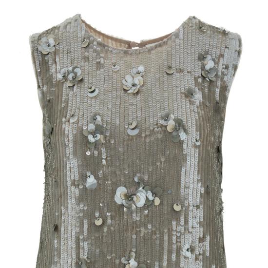  파로쉬 숏 원피스 P. A.R. O.S. H. '글로우' 스팽글 미니 드레스 여성 그레이 - PAROSH