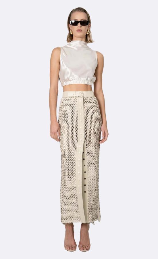  논살란트 레이블 롱 스커트 넌샬런트 라벨 카리나 스커트 크레마