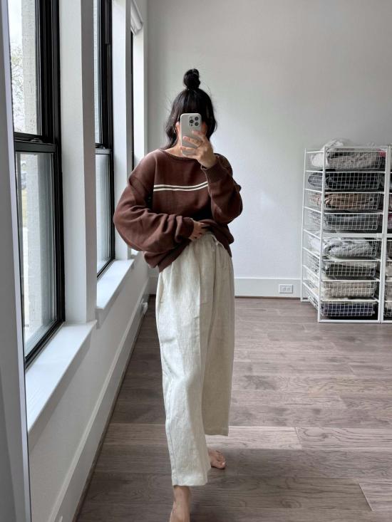  Modern Weaving 스트레이트 팬츠 모던 위빙 이지  오트밀 멜란지 - OTHER BRANDS