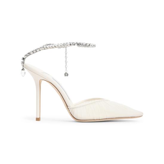 25SS 지미추 힐/펌프스 SAEDA100 JGQ IVORY CRYSTAL - JIMMY CHOO