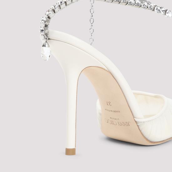 25SS 지미추 힐/펌프스 SAEDA100 JGQ IVORY CRYSTAL - JIMMY CHOO
