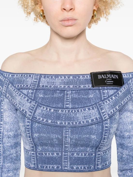 25SS 발망 블라우스 EF1AO385KH80 6FF Blue - BALMAIN