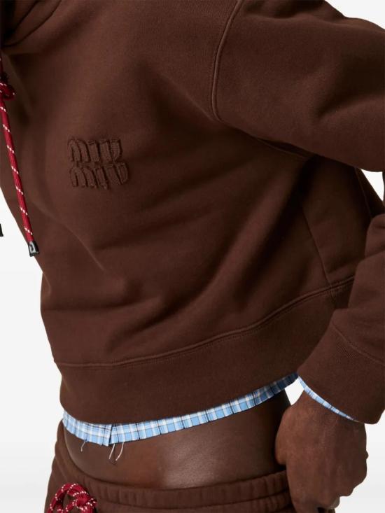 25SS 미우미우 긴팔 티셔츠 MJL025 15AVF0324 Brown - MIU MIU