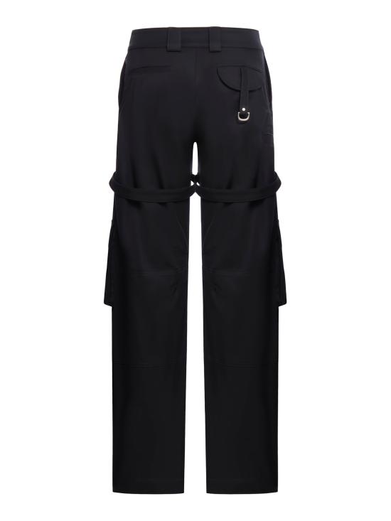 24FW 오프화이트 스트레이트 팬츠 OWCF019C99FAB0011000 BLACK Black - OFF WHITE