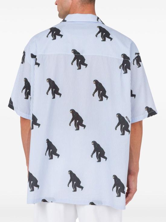 25SS 모스키노 반팔 셔츠 251ZZA0226 02581303 Clear Blue - MOSCHINO