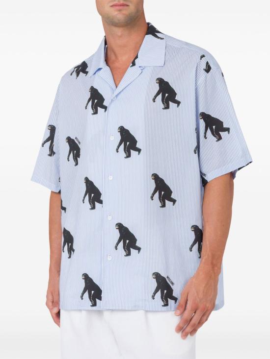 25SS 모스키노 반팔 셔츠 251ZZA0226 02581303 Clear Blue - MOSCHINO