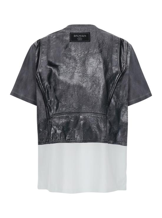  발망 반팔 티셔츠 EH1EG010GE40EAB White black - BALMAIN