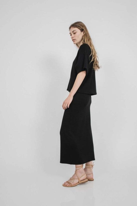  코린 컬렉션 미디 스커트 베일리 스커트 블랙 - CORINNE COLLECTION