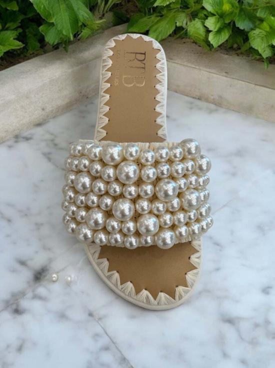  BTB 뮬/슬리퍼 Btb 밀로스 펄 슬라이드 크림 - OTHER BRANDS