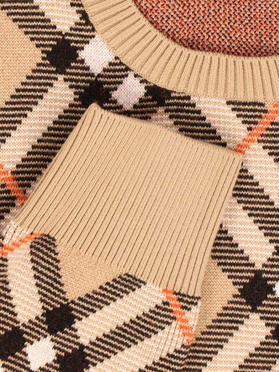 25FW 버버리 아가일 체크 울 크루넥 스웨터 8093497 B9368 PRINTED - BURBERRY