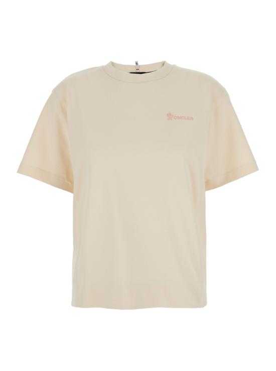 25SS 몽클레어 엠보스드 로고 코튼 티셔츠 8C0000983927034 White