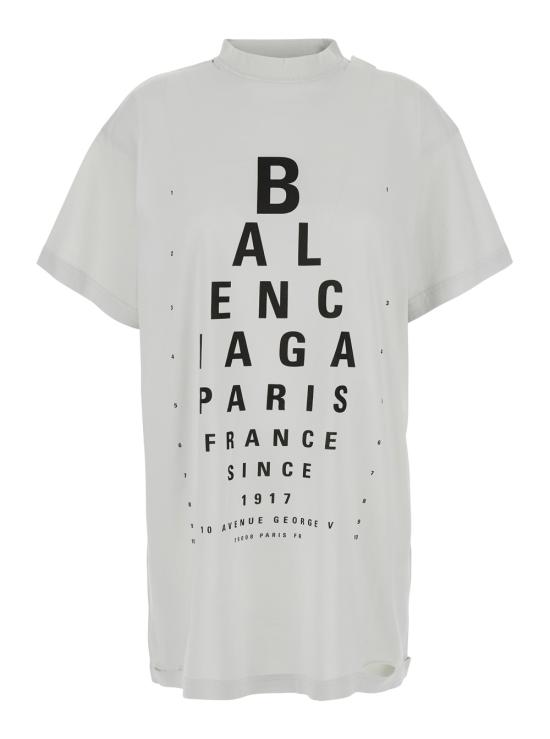 25SS 발렌시아가 옵틱컬 오버사이즈 티셔츠 811688TRVU69081 White