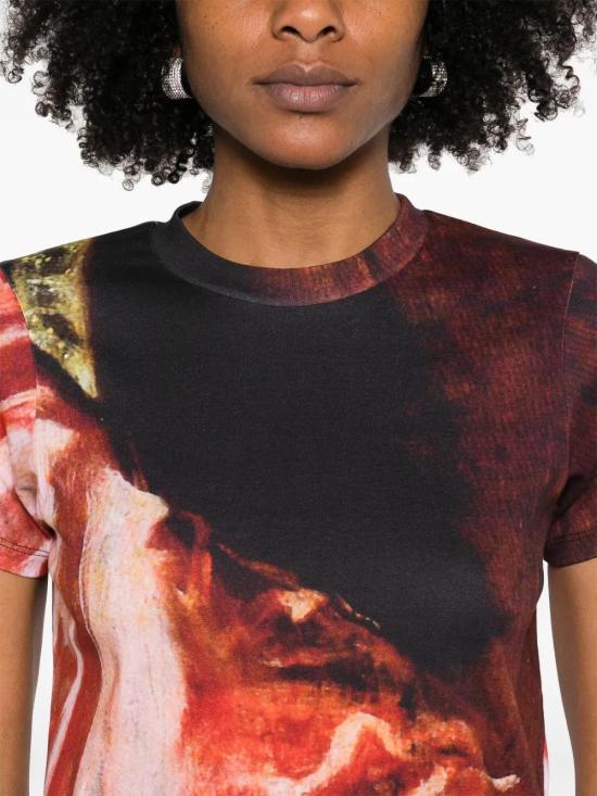  알렉산더 맥퀸 반팔 티셔츠 815507QZAOF dark red - ALEXANDER MCQUEEN