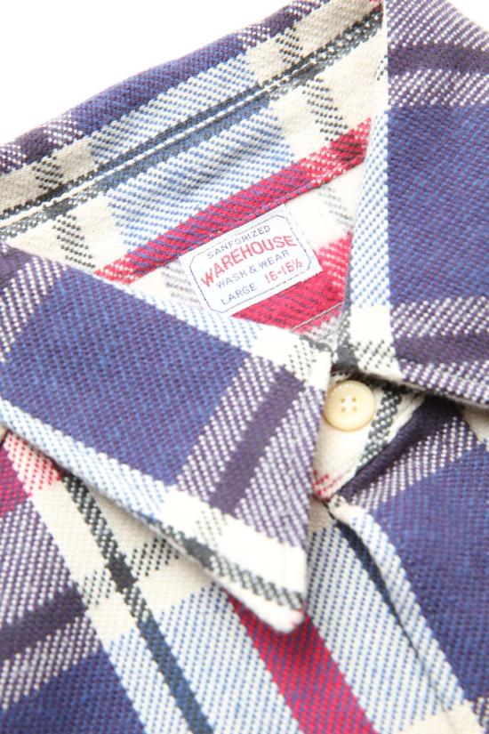 웨어하우스 긴팔 셔츠 앤코. Lot. 3104 플란넬  D 2 블루 - WAREHOUSE