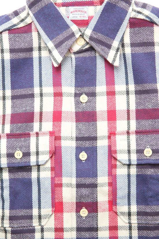  웨어하우스 긴팔 셔츠 앤코. Lot. 3104 플란넬  D 2 블루 - WAREHOUSE