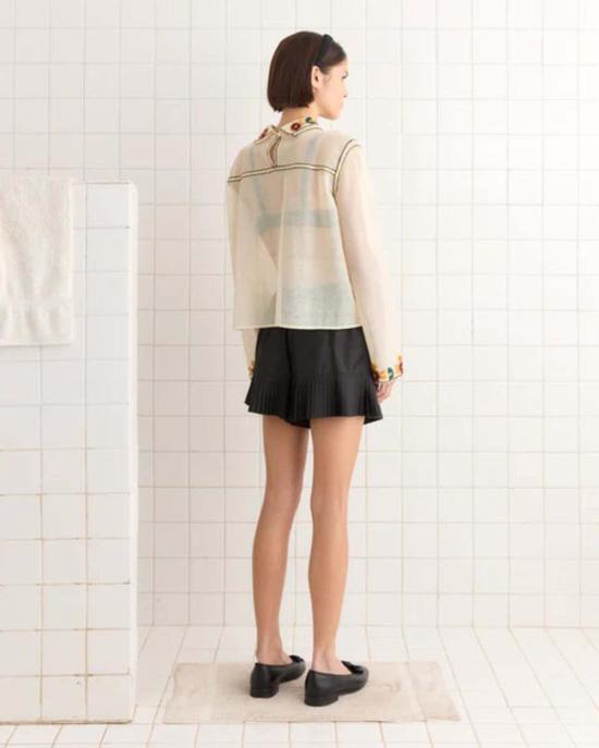  보디 블라우스 보드 솜사탕  화이트 멀티 - BODE