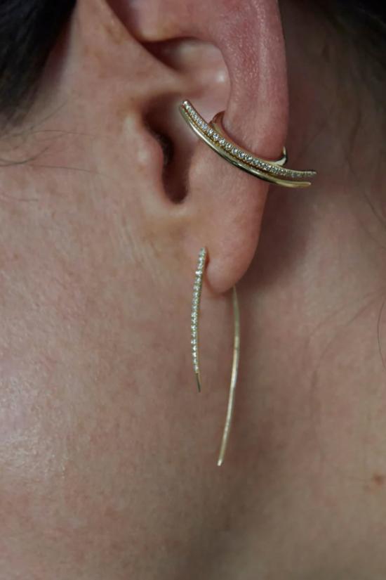  가브리엘라 아티가스 이어링 Gabriela Artigas Medium Infinite Tusk Earring W/ White Pav Diamonds 14k 옐로우 골드 - GABRIELA ARTIGAS