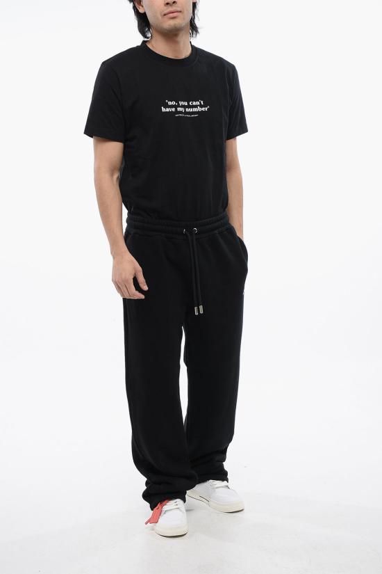  오프화이트 트레이닝/조거 팬츠 OMCH054S24FLE0021001 Black - OFF WHITE