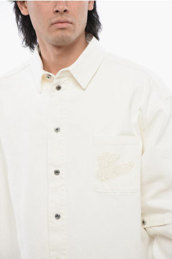  오프화이트 긴팔 셔츠 OMYD059S24 DEN001 0202 White - OFF WHITE