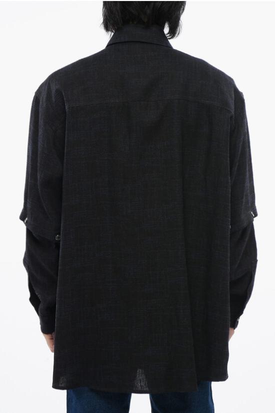  오프화이트 반팔 셔츠 OMES010S24 FAB001 4710 Blue - OFF WHITE