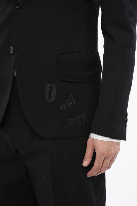  오프화이트 수트 자켓 OMEN094S24FAB0011010 Black - OFF WHITE