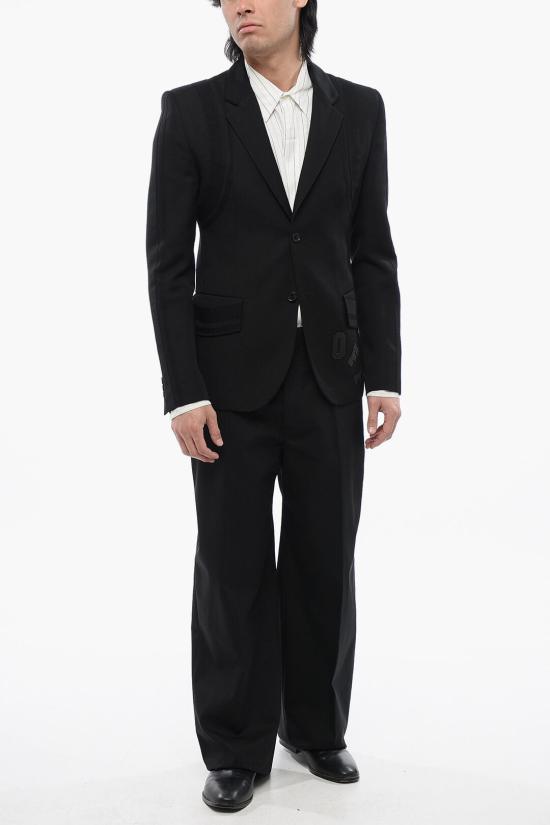  오프화이트 수트 자켓 OMEN094S24FAB0011010 Black - OFF WHITE