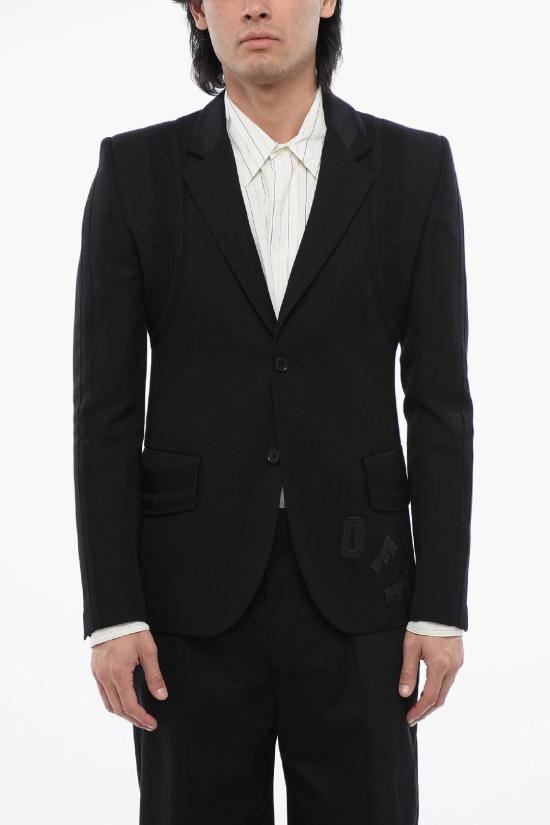  오프화이트 수트 자켓 OMEN094S24FAB0011010 Black
