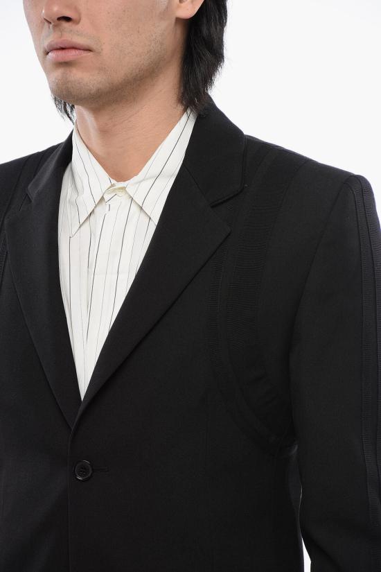  오프화이트 수트 자켓 OMEN094S24FAB0011010 Black - OFF WHITE