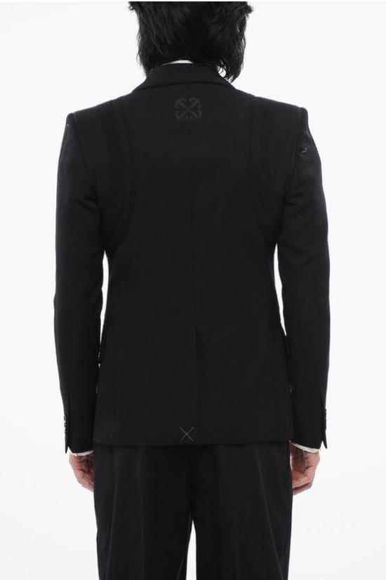  오프화이트 수트 자켓 OMEN094S24FAB0011010 Black - OFF WHITE