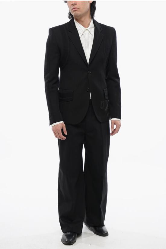  오프화이트 수트 자켓 OMEN094S24FAB0011010 Black - OFF WHITE