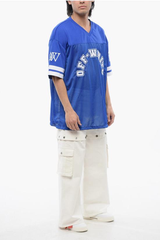  오프화이트 반팔 티셔츠 OMAA169S24JER0024601 Blue - OFF WHITE