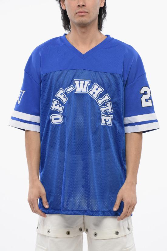  오프화이트 반팔 티셔츠 OMAA169S24JER0024601 Blue