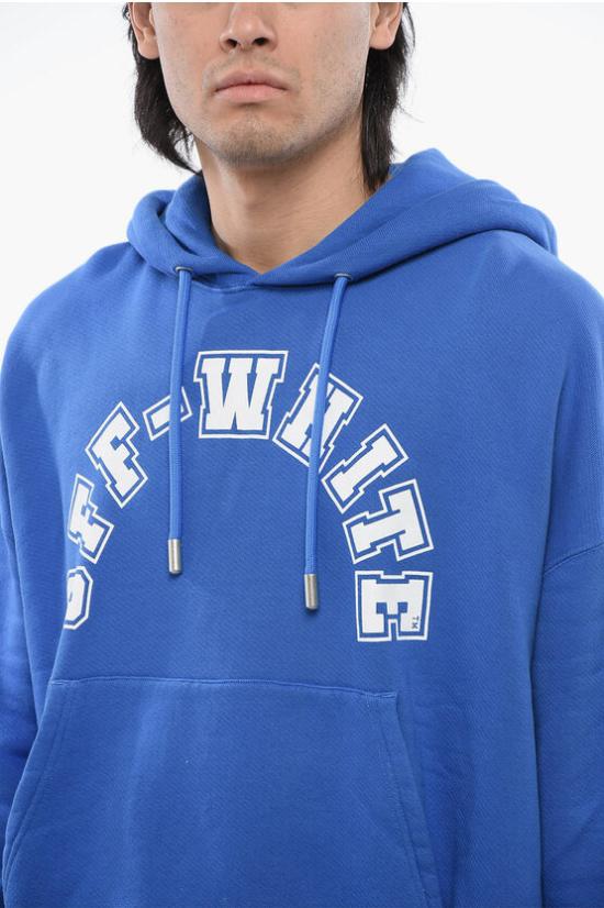 오프화이트 후드 티셔츠 OMBB118S24FLE0054601 Blue - OFF WHITE