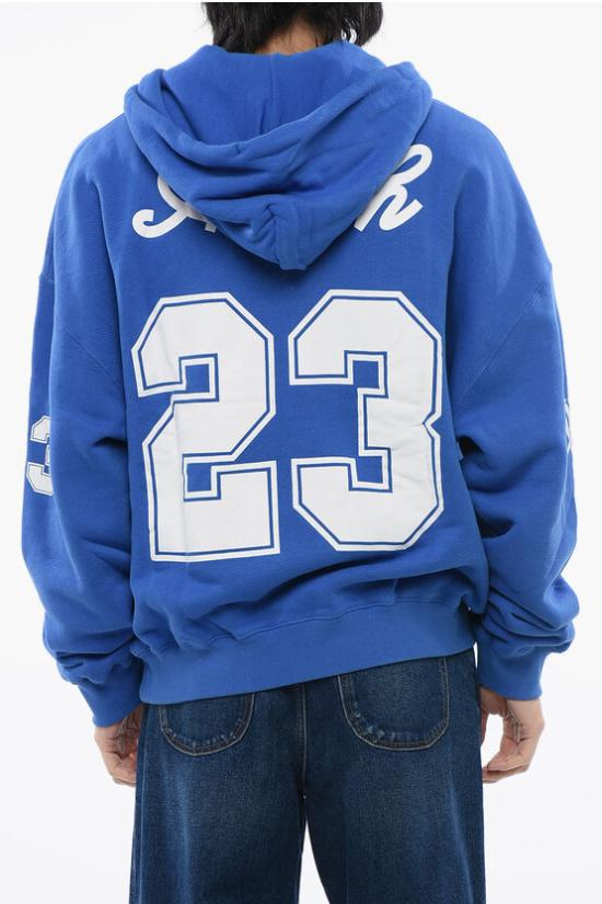  오프화이트 후드 티셔츠 OMBB118S24FLE0054601 Blue - OFF WHITE