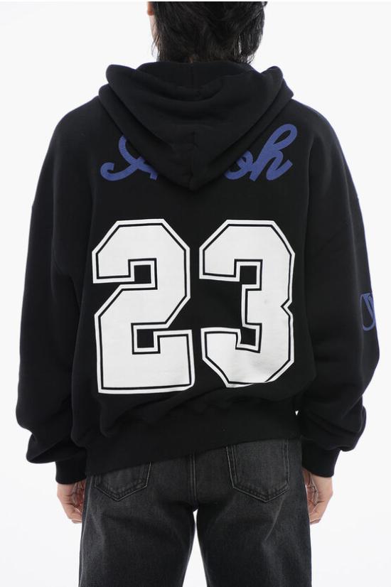  오프화이트 후드 티셔츠 OMBB118S24FLE0051001 Black - OFF WHITE