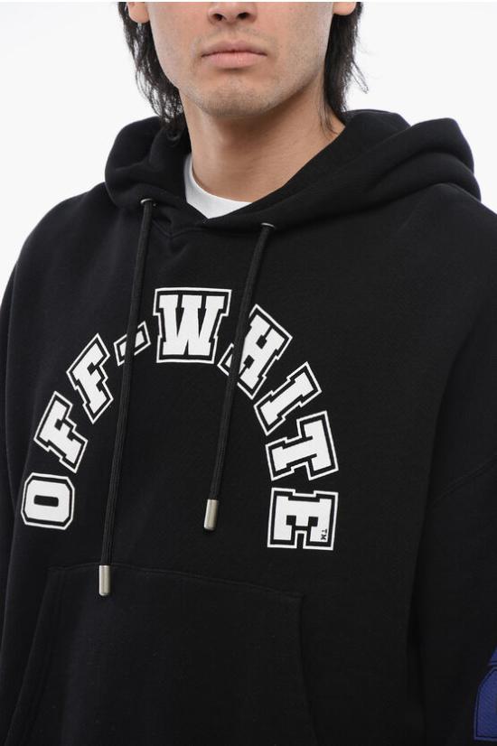  오프화이트 후드 티셔츠 OMBB118S24FLE0051001 Black - OFF WHITE