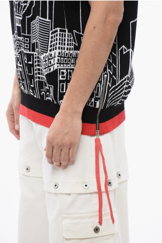  오프화이트 니트 베스트 OMHZ019S24KNI0011001 Black - OFF WHITE