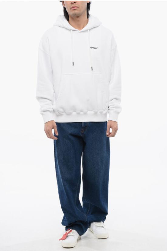  오프화이트 후드 티셔츠 OMBB085S24FLE0010110 - OFF WHITE