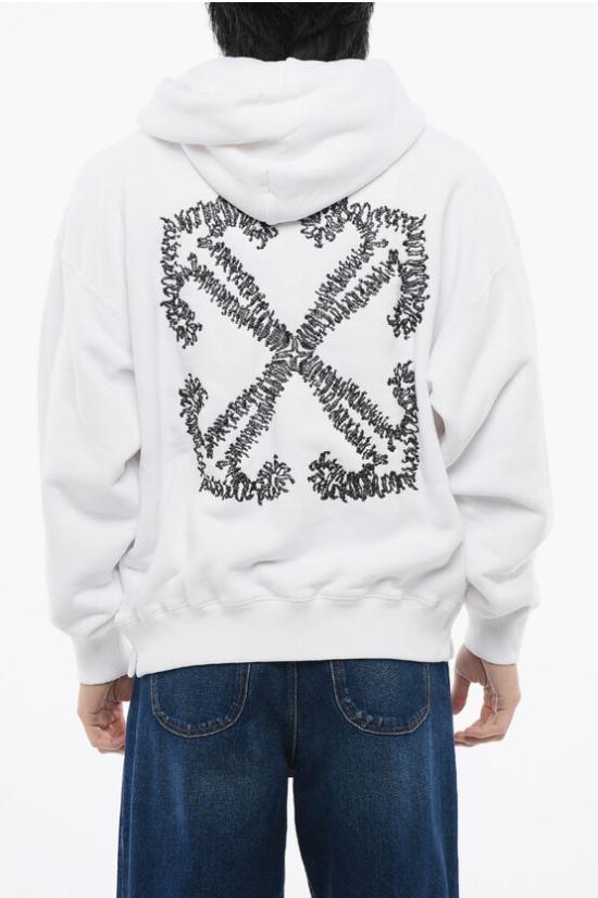  오프화이트 후드 티셔츠 OMBB085S24FLE0010110 - OFF WHITE