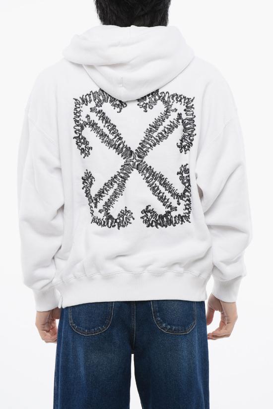  오프화이트 후드 티셔츠 OMBB085S24FLE0010110 - OFF WHITE